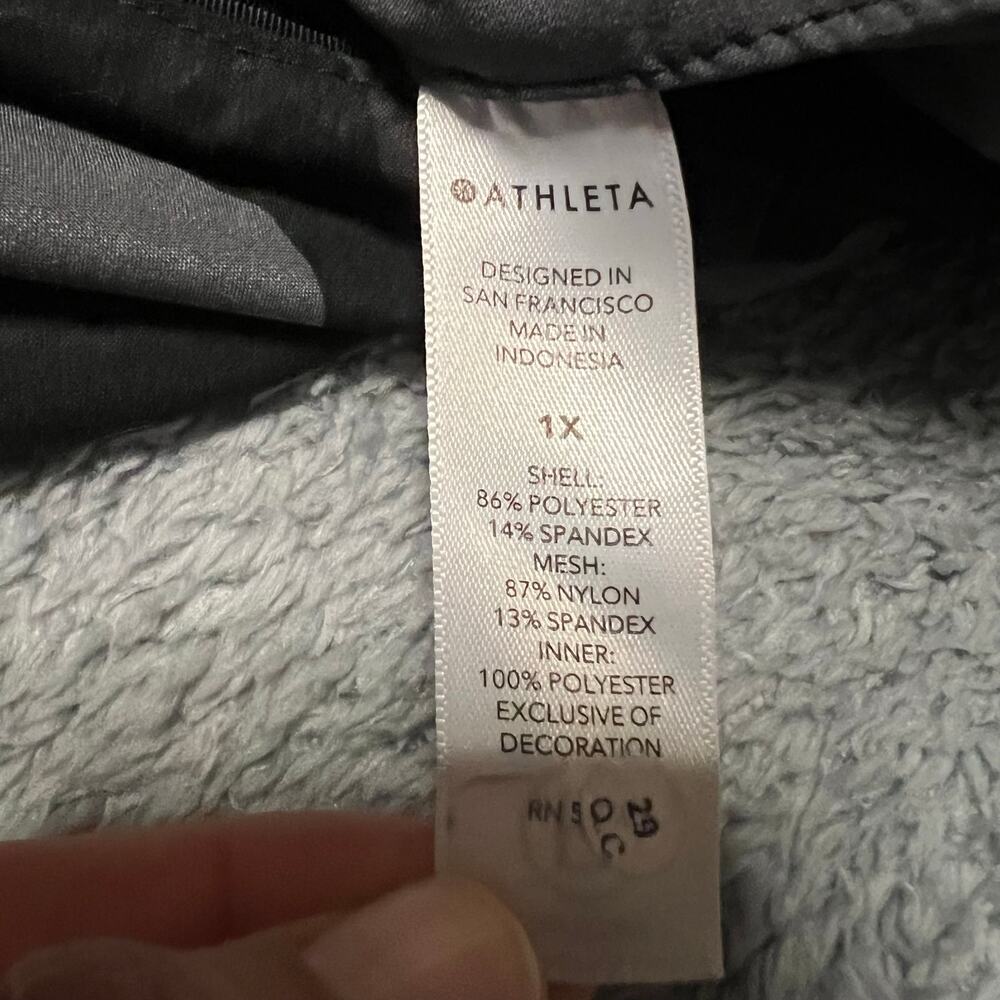 Athleta Short Womens 1X Plus  Printed Mesh Racer Run Short 4" Black Camo Lined - Picture 6 of 11
